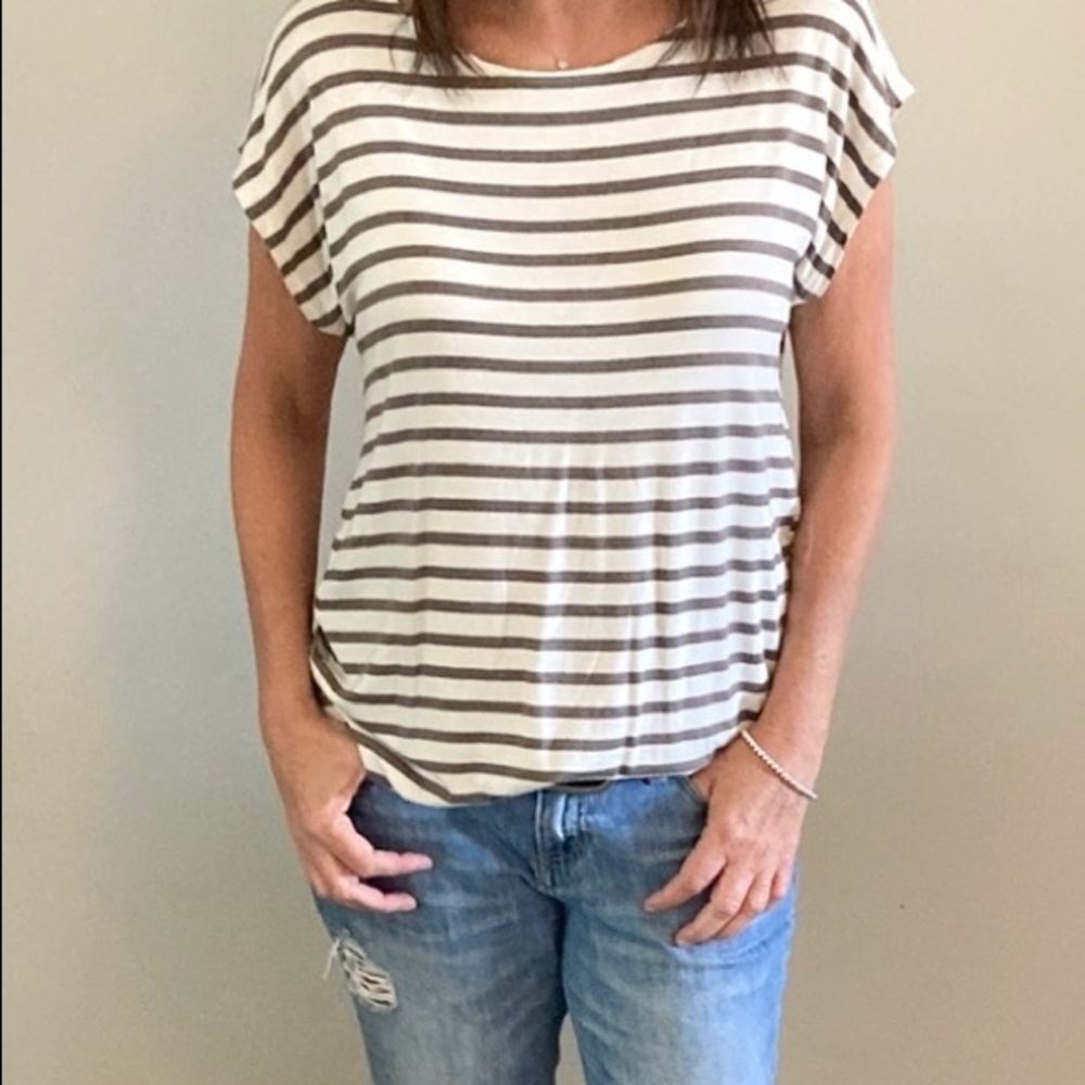 Green Envelope striped shirt- gently used